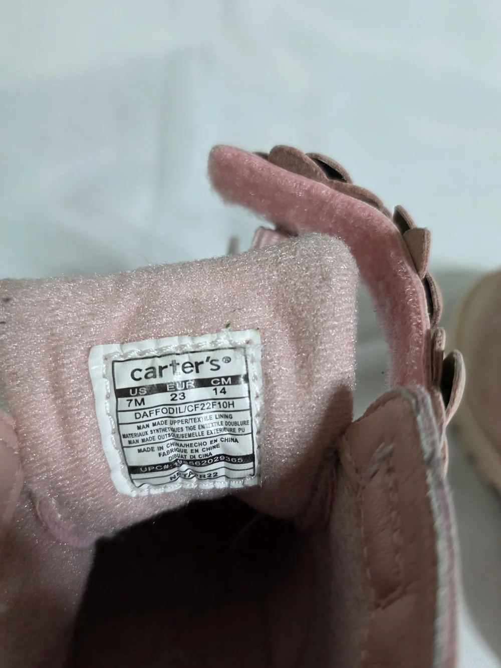 Carter's Girls Blush Pink Floral Lace-Up Ankle Boots